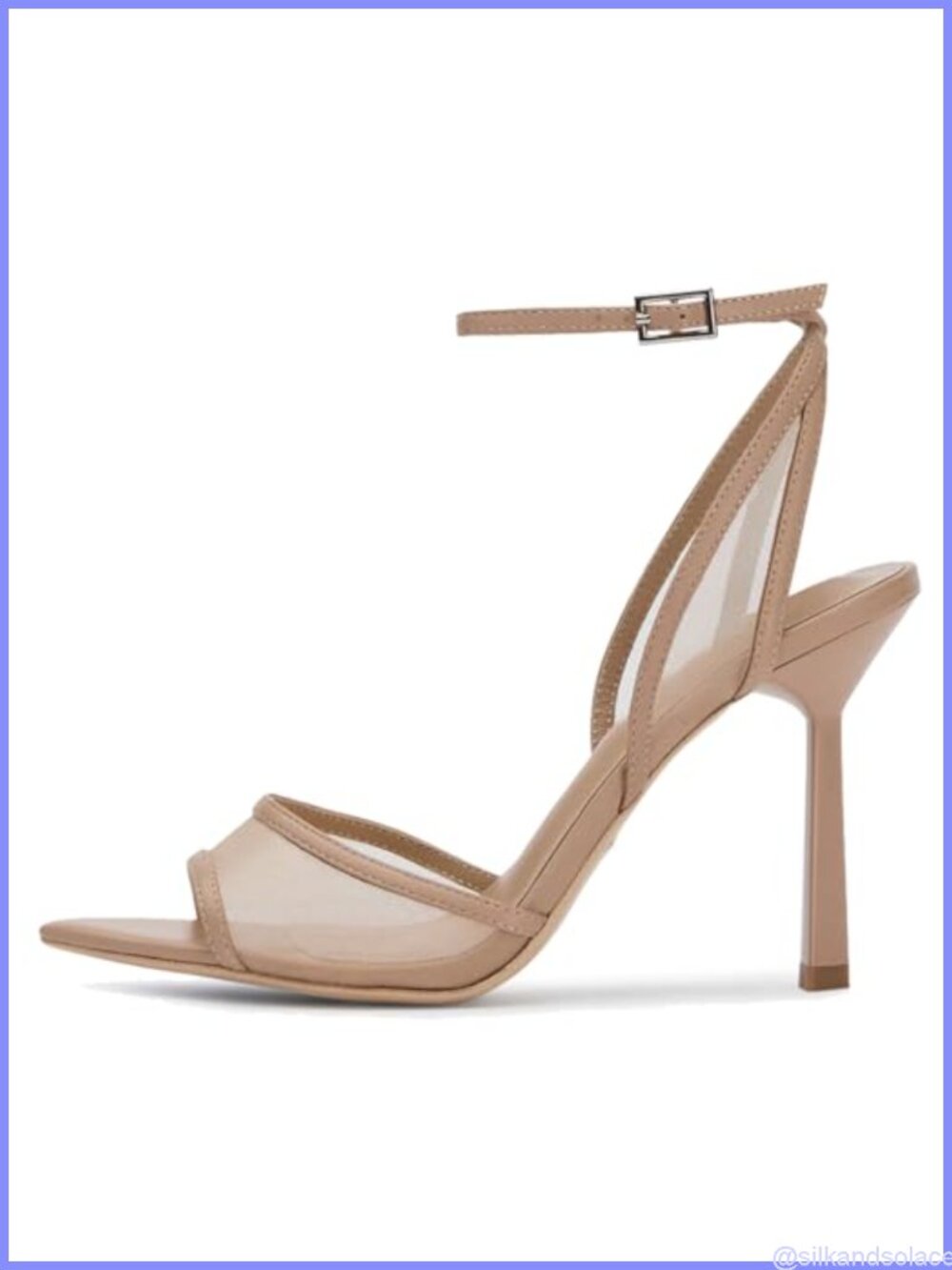 Mesh Slingback Kitten Heels Peep Pointed Toe Ankle Buckle Strap Dress Pumps